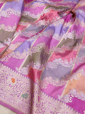Multicolor  Pure Katan Silk Handwoven Banarasi Rangkat Saree