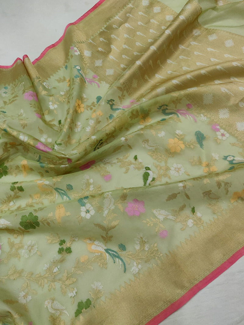 Pure Kora Silk Handwoven Banarasi Saree