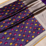 Purple colour pure Katan Silk Handwoven Banarasi Saree
