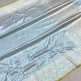 Sky Blue colour pure katan silk Handwoven banarasi Tanchoi saree