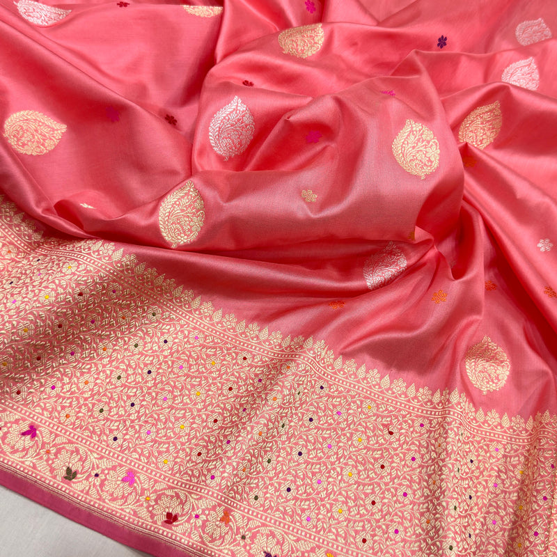Pure katan silk Handwoven banarasi saree