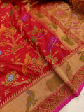 Red Color Pure Katan Silk Handwoven Banarasi Saree