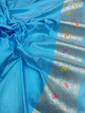 Multicolor  Pure Katan Silk Handwoven Banarasi Rangkat Saree