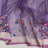 Pure ektara kora Handwoven Banarasi saree