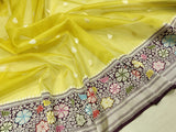 Pure Kora Silk Handwoven Banarasi Saree