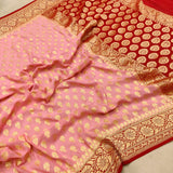 Pure khaddi georgette handwoven Banarasi saree
