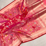 Dual sade pure kora jamdani Handwoven banarasi saree