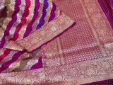 Multicolor pure katan silk Handwoven banarasi rangkat saree