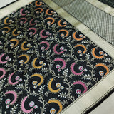 Black colour Pure Katan Silk Handwoven Banarasi Saree