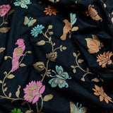 Black Color Pure Katan Silk Handwoven Banarasi Saree