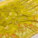 Pure katan silk Handwoven banarasi saree