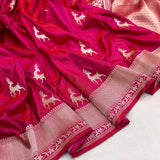 Pure katan silk Handwoven banarasi saree
