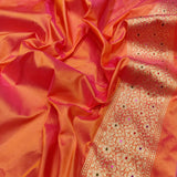 Dual Sade Pure Kora Silk Handwoven Banarasi Saree