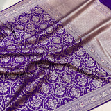 Pure katan silk Handwoven banarasi saree