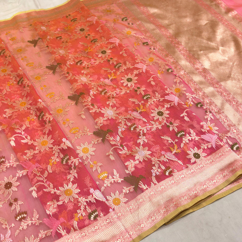 Pure kora Handwoven Banarasi saree