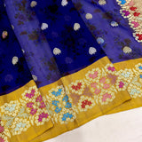 Multicolour Pure kora digital print handwoven banarasi saree