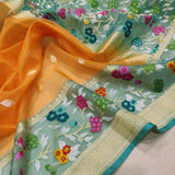 Pure Kora Silk Handwoven Banarasi Saree