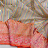 Multicolour kora rangkat handwoven Banarasi saree