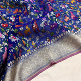 Dual shade pure kora Handwoven banarasi saree