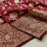 Brown colour pure katan silk handwoven banarasi saree