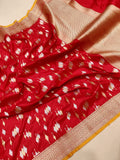 Red colour Pure Katan Silk Handwoven Banarasi Saree