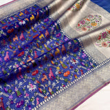 Dual shade pure kora Handwoven banarasi saree