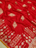 Red Colour Pure Katan Silk Handwoven Banarasi Saree