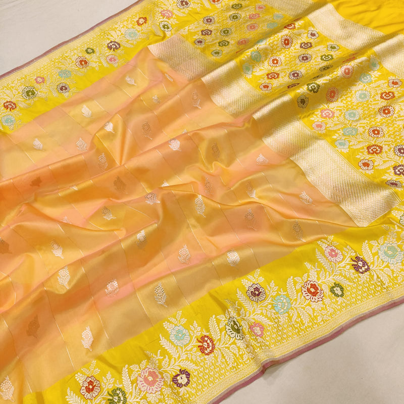 Pure Kora Silk Handwoven Banarasi Saree