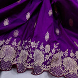 Purple colour pure katan silk handwoven banarasi saree