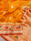 Orange Colour Pure Katan Silk Handwoven Banarasi Saree
