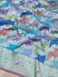 Multicolor  Pure Katan Silk Handwoven Banarasi Rangkat Saree