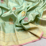 Pure silk by tissue Handwoven Banarasi saree