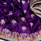 Pure katan silk Handwoven banarasi saree
