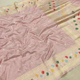 Light pink Colour Pure Katan Silk Handwoven Banarasi Saree