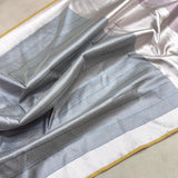 Grey colour pure katan silk handwoven banarasi saree