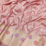 Pastel Colour Pure Katan Silk Handwoven Banarasi Saree