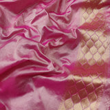 White colour pure katan silk Handwoven banarasi saree