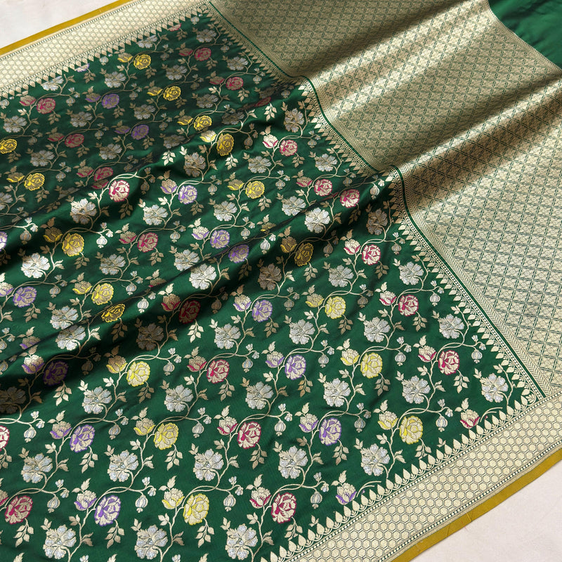 Pure katan silk Handwoven banarasi saree