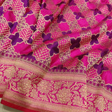 Pink colour Pure Katan silk handwoven banarasi saree