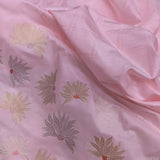 Light pink colour pure katan silk Handwoven banarasi saree