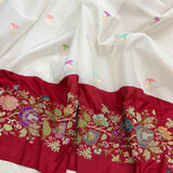 White colour pure kora Handwoven Banarasi saree