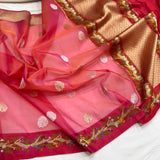 Pure Kora handwoven Banarasi saree