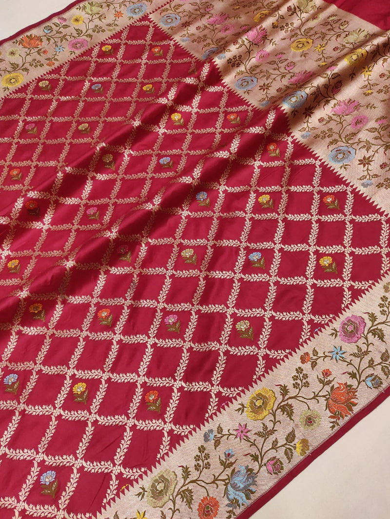 Lavender Color Pure Katan Silk Handwoven Banarasi Saree