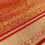 Red colour pure katan silk Handwoven banarasi Tanchoi saree