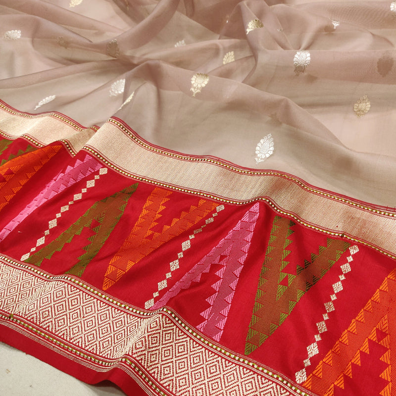 Pure Kora Silk Handwoven Banarasi Saree