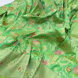 Dual shade pure katan silk Handwoven banarasi saree