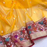 Pure Kora Silk Handwoven Banarasi Saree