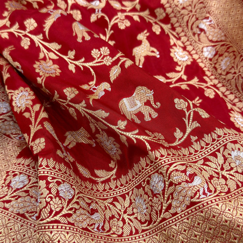Pure katan silk Handwoven banarasi saree