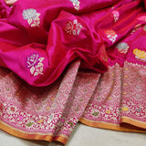 Pink Color Pure Katan Silk Handwoven Banarasi Saree