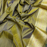 Nevi blue colour pure Katan silk handwoven banarasi saree